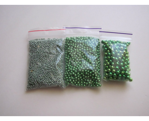 шарики  светло- зеленые, 1 мм, 20 грамм