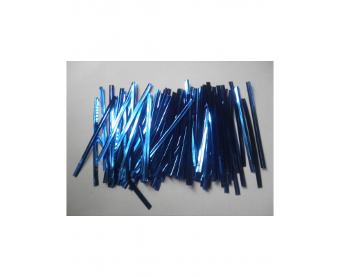 фольгированные завязки синие, 100 шт, 8 см