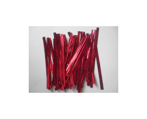 фольгированные завязки красные, 100 шт, 8 см