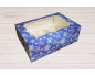 коробка на 6 кексов, голубая - снежинка. Н-9 см
