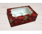 коробка на 6 кексов красная-снежинка, Н-9 см