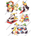 вафельная картинка панда и ее компания