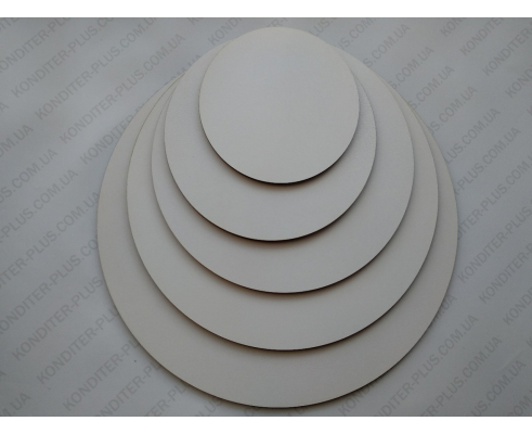 подложка прочная двп, 3 мм, круг  30 см, белая фигурная