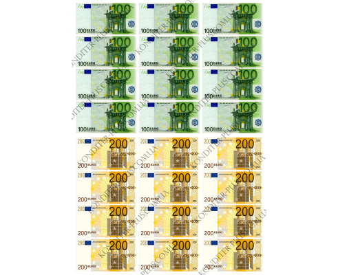 вафельная картинка 100,200 евро
