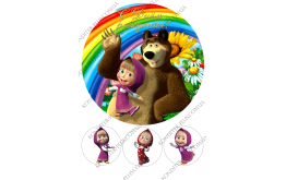 вафельная картинка Маша и медведь №3