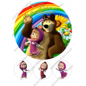 вафельная картинка Маша и медведь №3