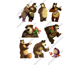 вафельная картинка  Маша и медведь