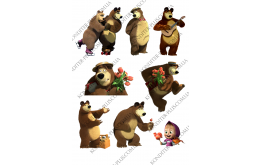 вафельная картинка  Маша и медведь 8