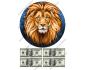 вафельная картинка лев круг и доллары