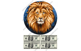 вафельная картинка лев круг и доллары