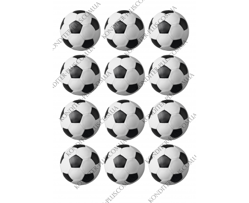 вафельная картинка футбольные мячи, 6 см