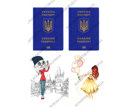 вафельная картинка 2 паспорта 2 девочки