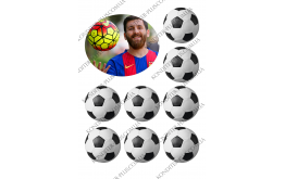 вафельная картинка футболист и мячи