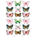 вафельная картинка разноцветные бабочки 2