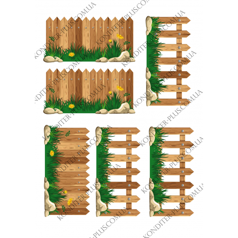 Вафельная картинка заборчик
