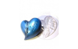 пластиковая форма сердце с молнией, 10,5*9 см