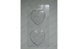 пластиковая форма сердце поцелуй+пазл, 8*7,5 см
