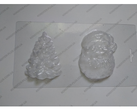 пластиковая форма елка и дед мороз