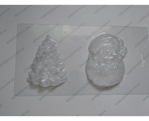 пластиковая форма елка и дед мороз