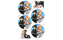 вафельная картинка SWORD ART ONLINE, Кирито и Асуна, 10 см