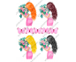 вафельная картинка 4 девушки и розовые бабочки