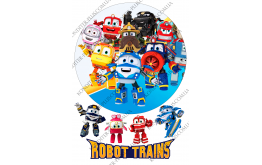 вафельная картинка роботы-поезда (robot trains) 2