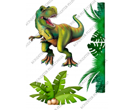 вафельная картинка динозавр и папоротник
