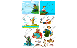 вафельная картинка рыбаки и рыбы №2