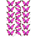 вафельная картинка розовые бабочки, 17 шт, 6.5*4.4 см