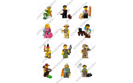 вафельная картинка персонажи lego в круге № 19