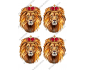 вафельная картинка лев с короной 12 см