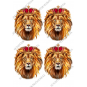 вафельная картинка лев с короной 12 см
