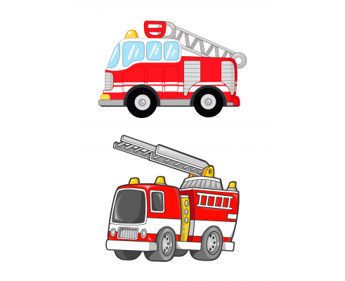 вафельная картинка пожарная машина 2 шт