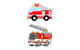 вафельная картинка пожарная машина 2 шт