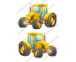 вафельная картинка желтый трактор 12 см