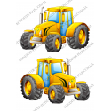 вафельная картинка желтый трактор 12 см