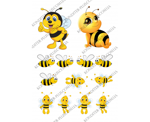 вафельная картинка пчелки 10 см