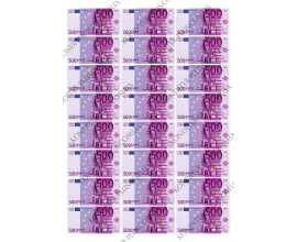 вафельная картинка №2а (мини 500 евро 6,5*3,2 см, 24 шт)