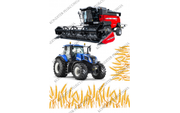 вафельная картинка трактор и пшеница