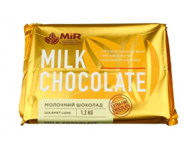 Шоколад МИР молочный в плитке 28%, 1.2кг