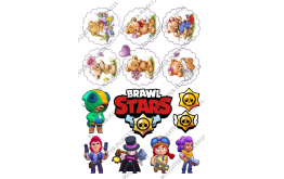 вафельная картинка brawl stars и мишки