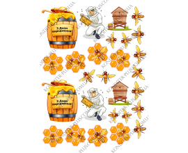вафельная картинка пчеловод и пчелы
