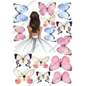 девушка 14 см и бабочки 4-5 см