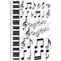 вафельная картинка пианино клавиши и ноты